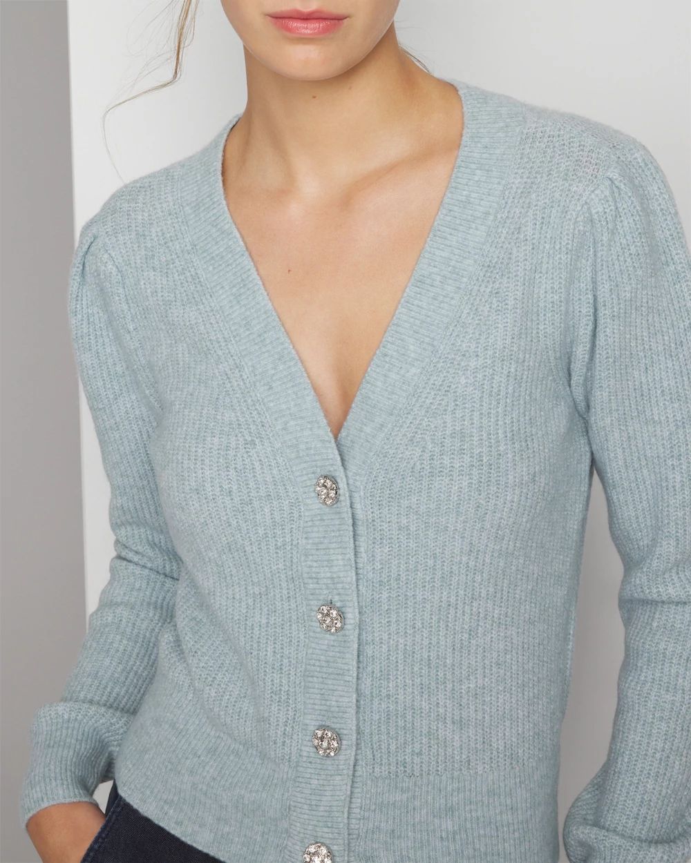 Jewel Button Cardigan Sweater