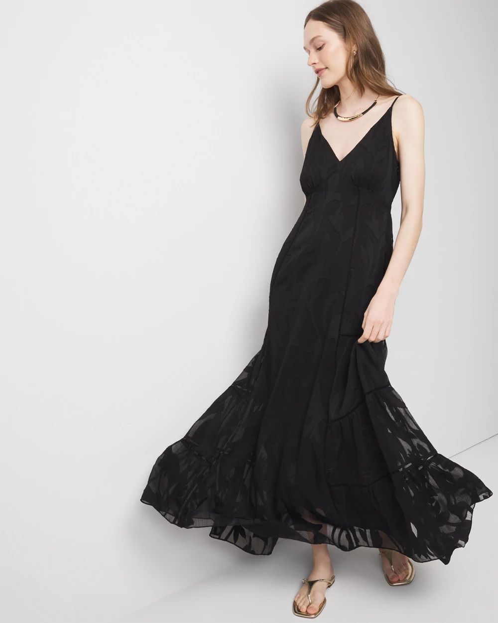 Petite Chiffon Burnout Maxi Dress