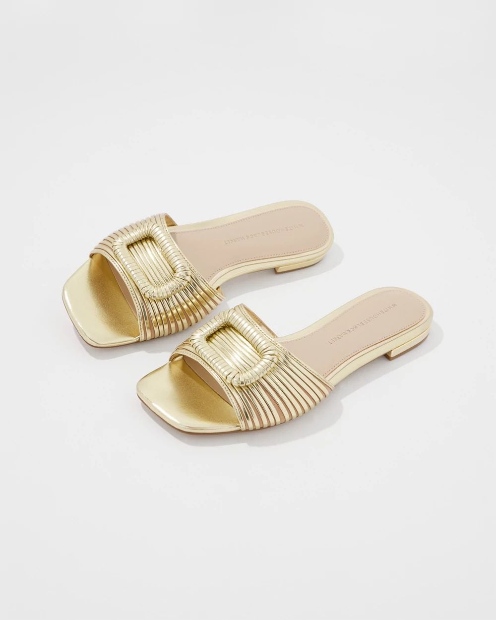 Gold Strappy Slide