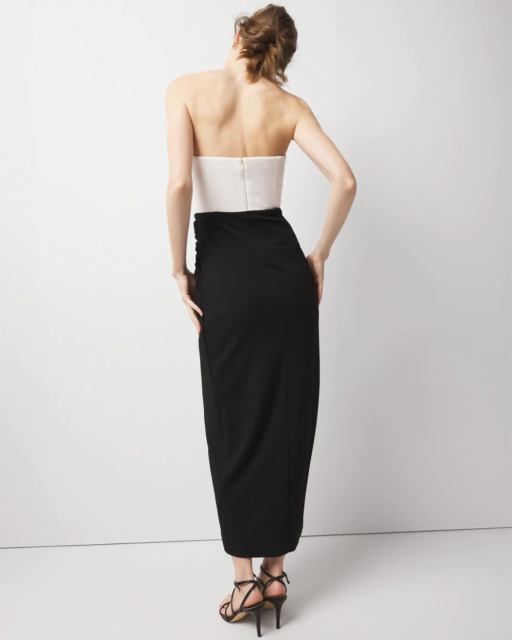 Strapless Colorblock Midi Dress