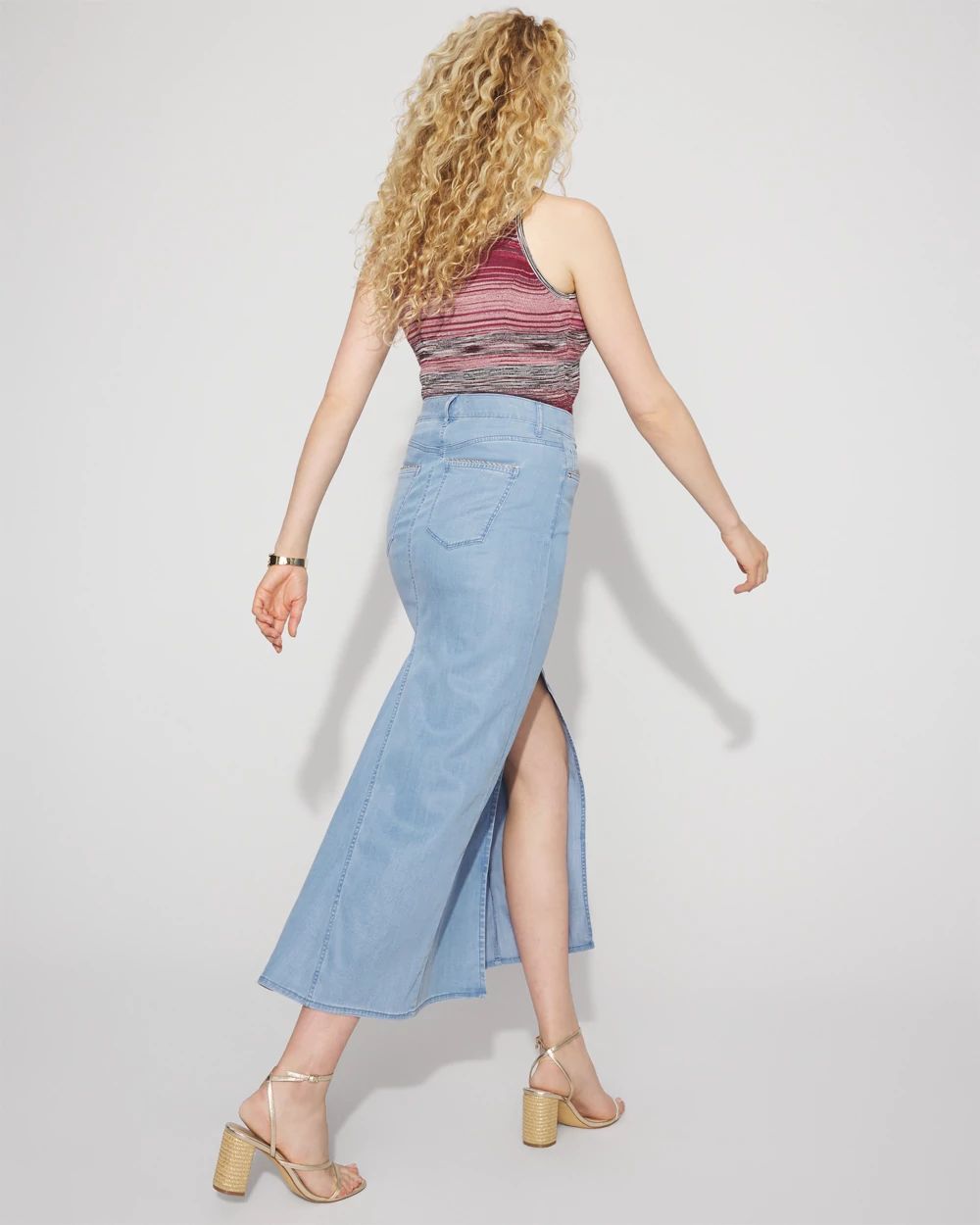 Chain Detail Tencel Maxi Skirt