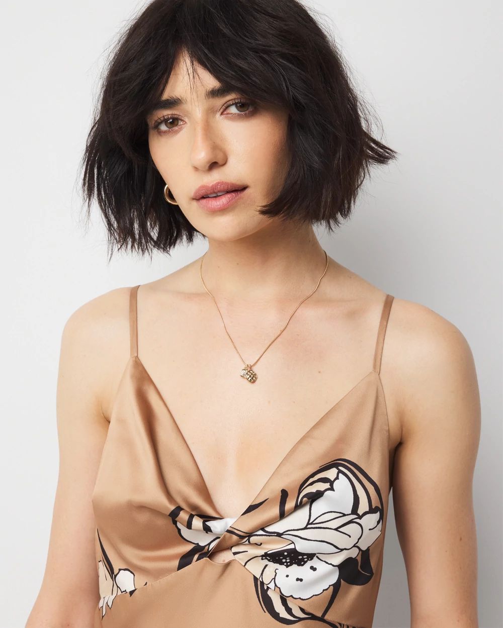 Satin Floral Slip Dress