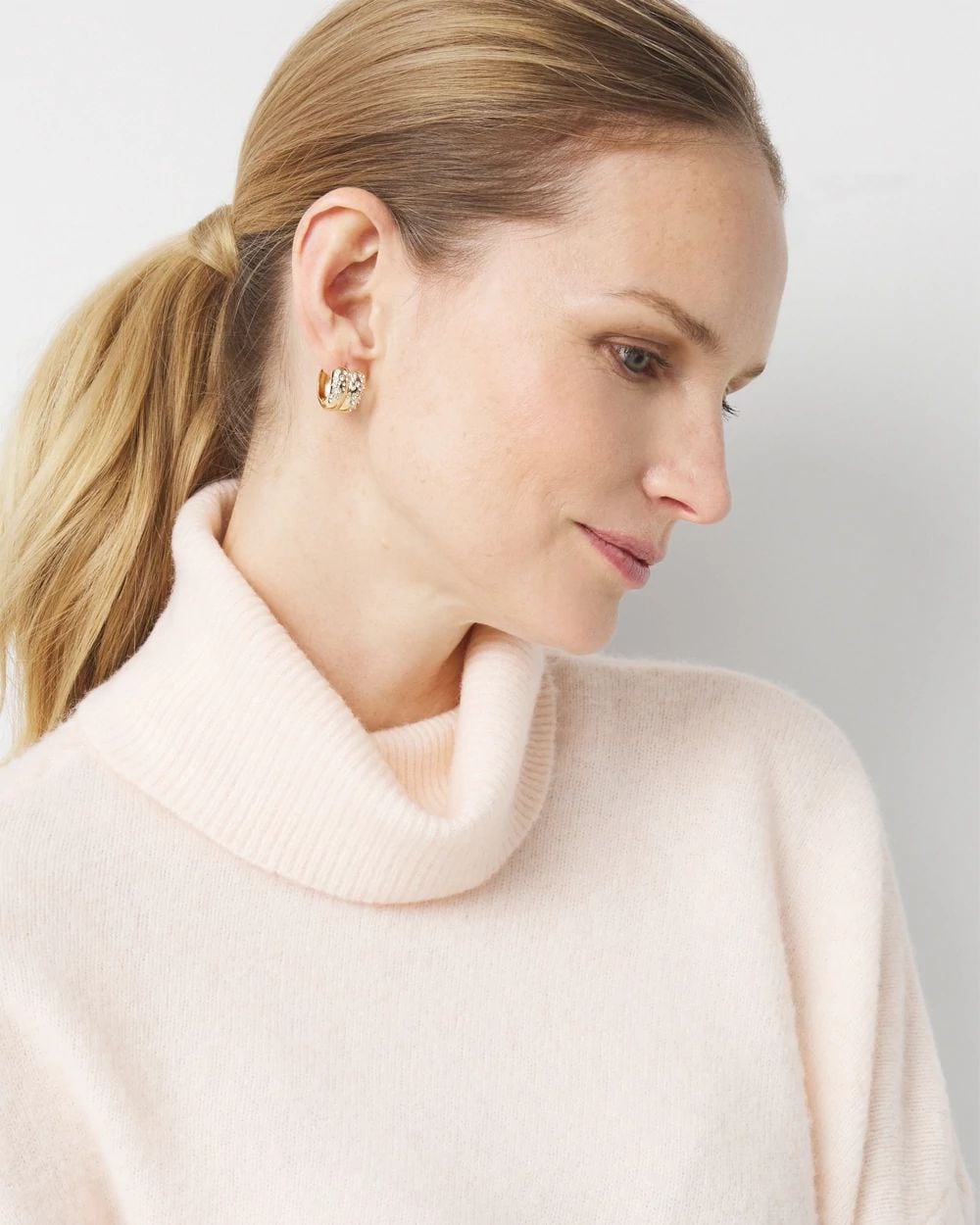 Asymmetrical Hem Turtleneck Sweater