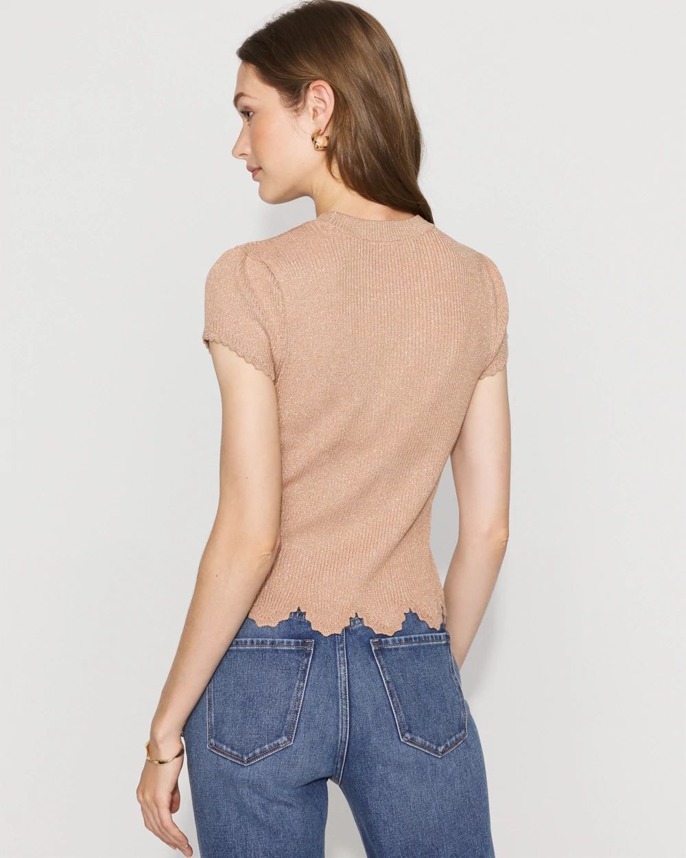 Scalloped Shimmer Sweater