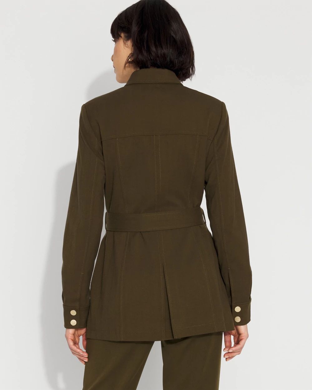 Petite Twill Belted Utility Jacket