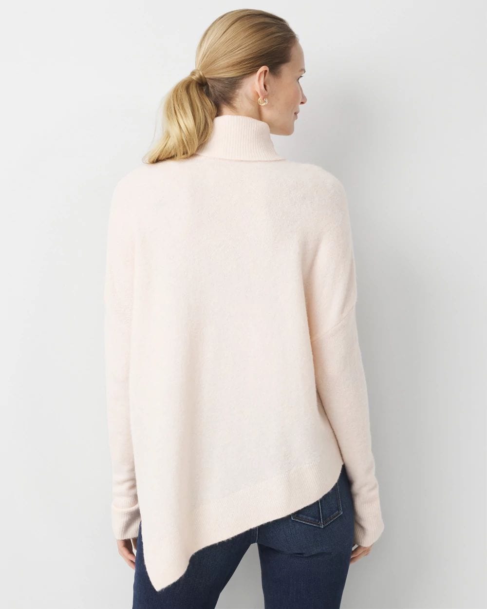Asymmetrical Hem Turtleneck Sweater