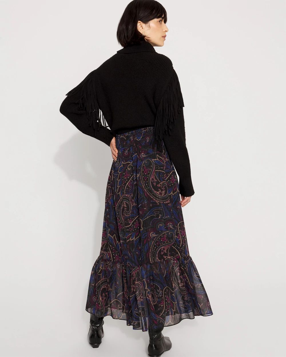 Paisley Chiffon Maxi Skirt