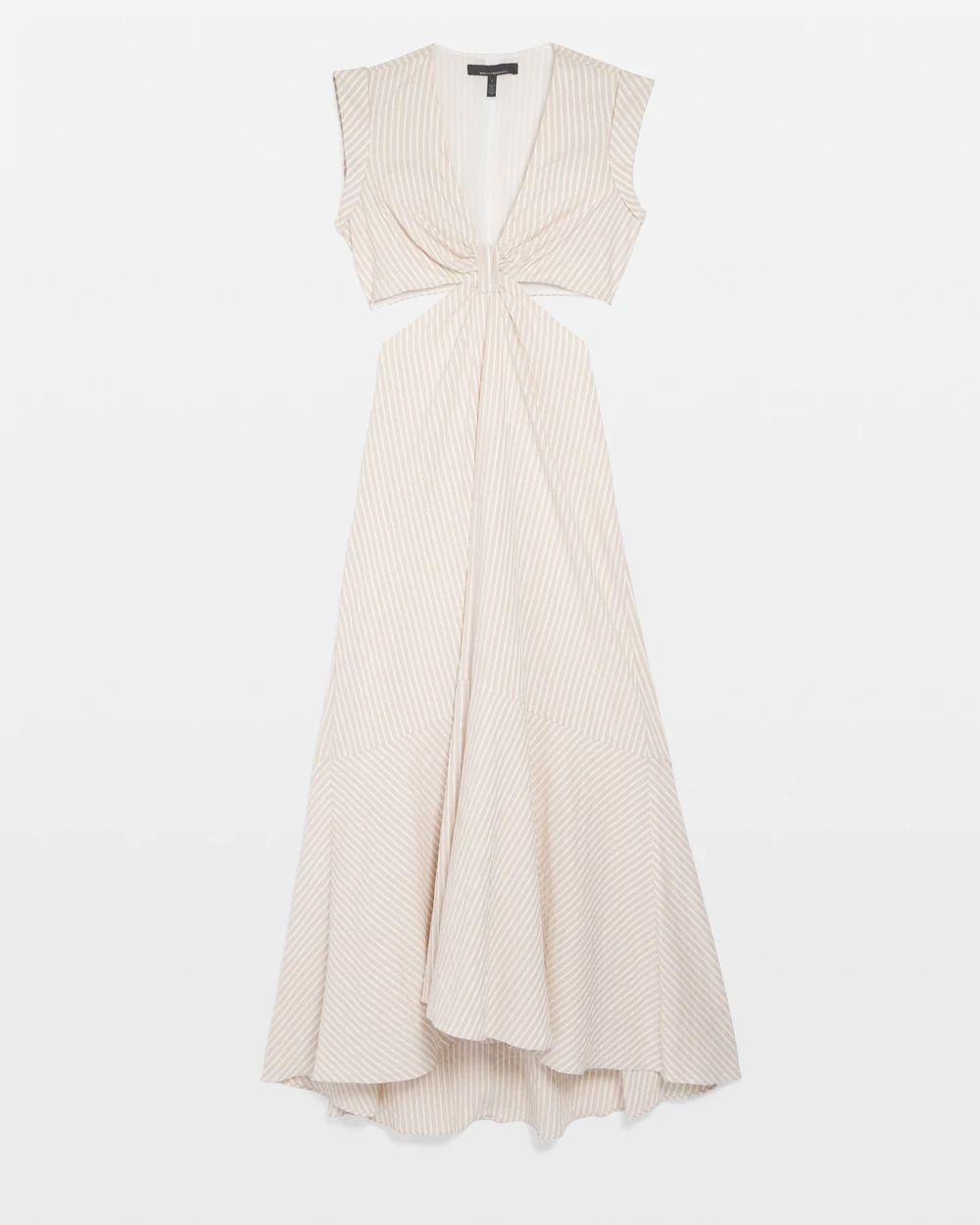 Seersucker Cutout Midi Dress