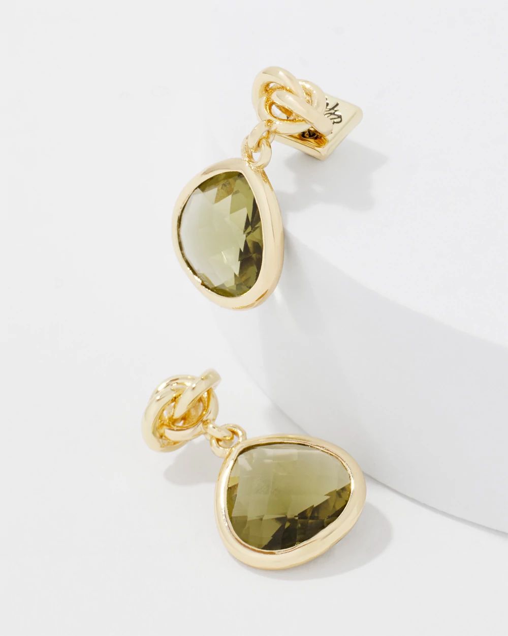Olive + Gold Drop Earrings