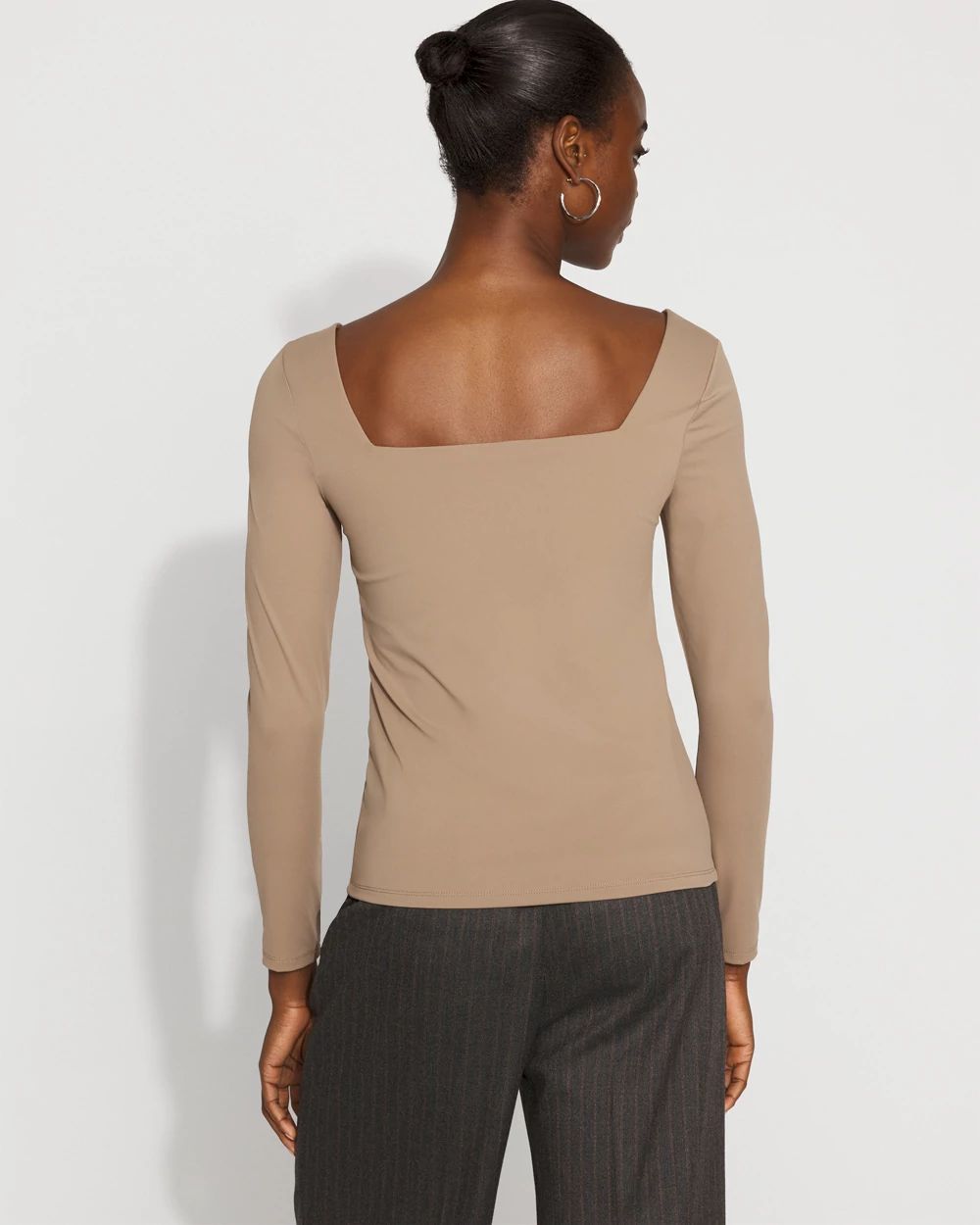 WHBM FORME™ All Ways Stretch Square Neck Long-Sleeve Tee