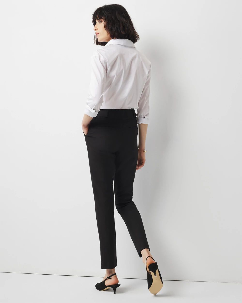 WHBM® Elle Slim Button-Tab Ankle Pant