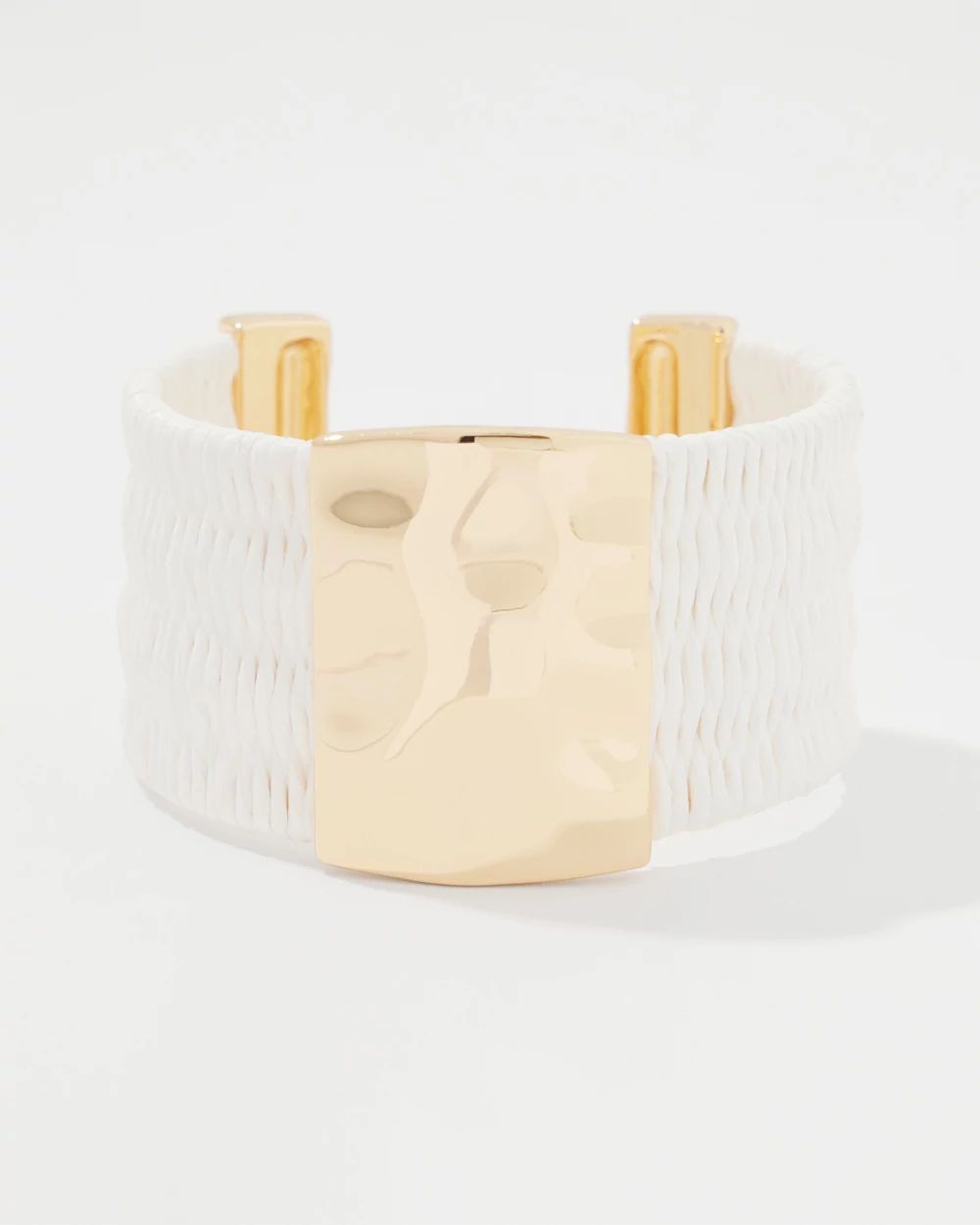 Ecru Raffia + Gold Cuff