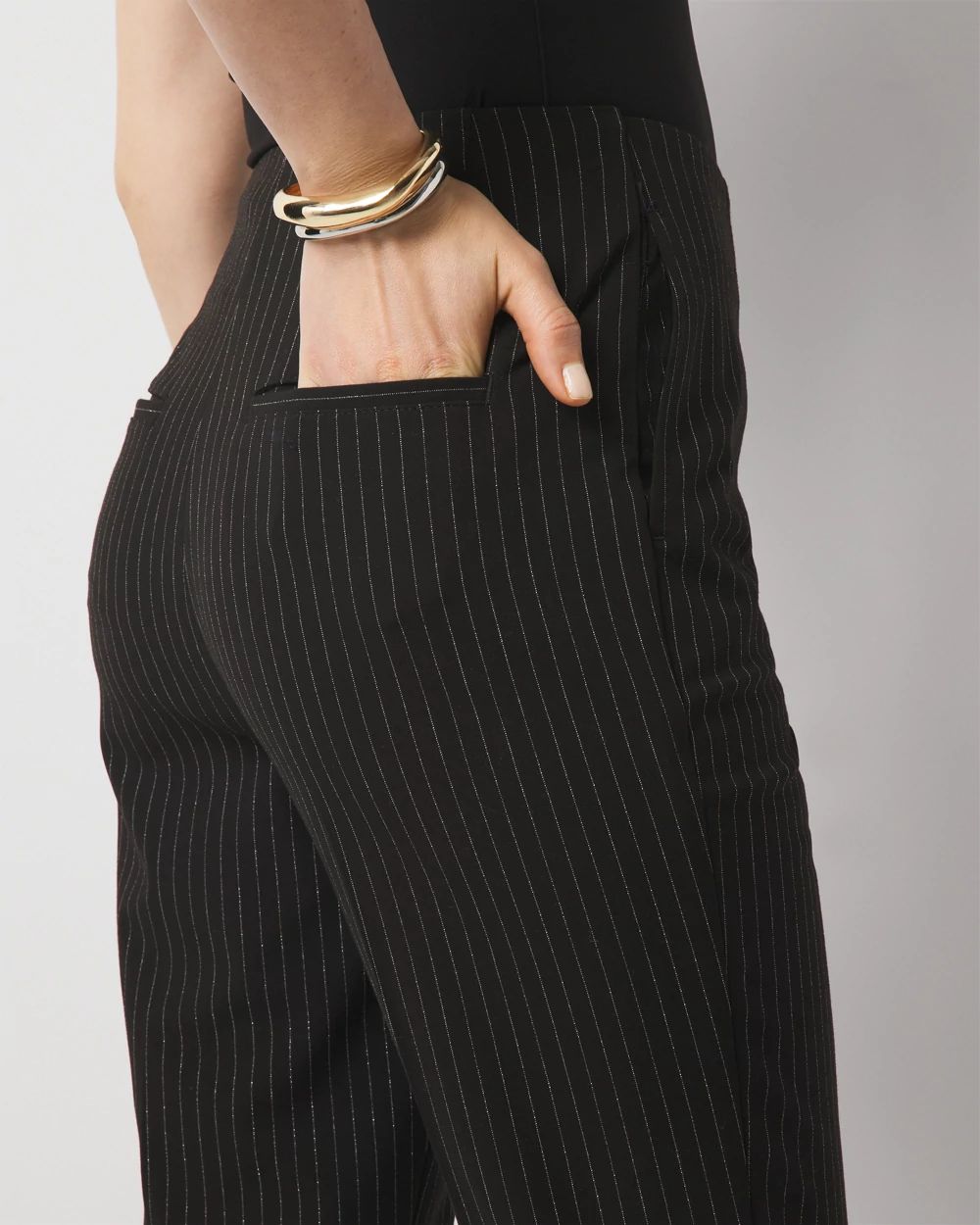 Pinstripe Straight Ankle Pant