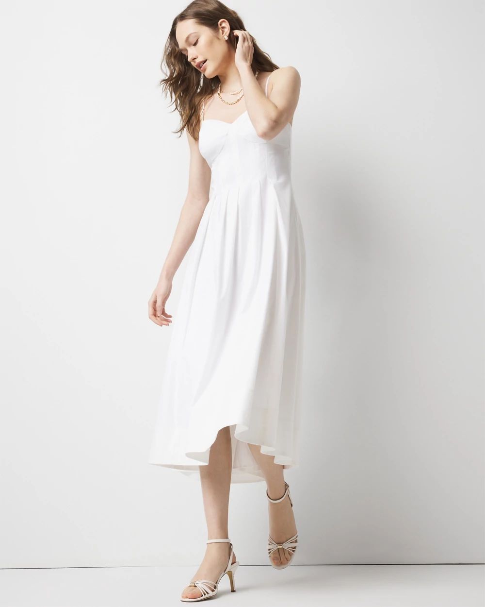 Poplin Corset Midi Dress