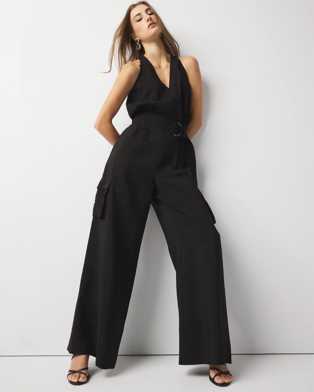 Wide Leg Utility Jumpsuit