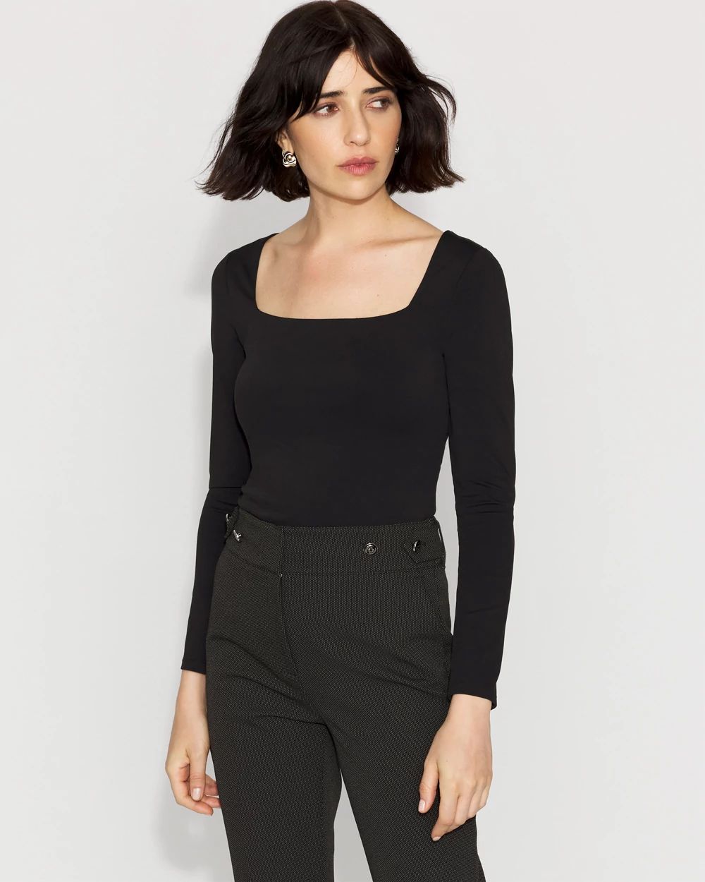 WHBM FORME™ All Ways Stretch Square Neck Long-Sleeve Tee