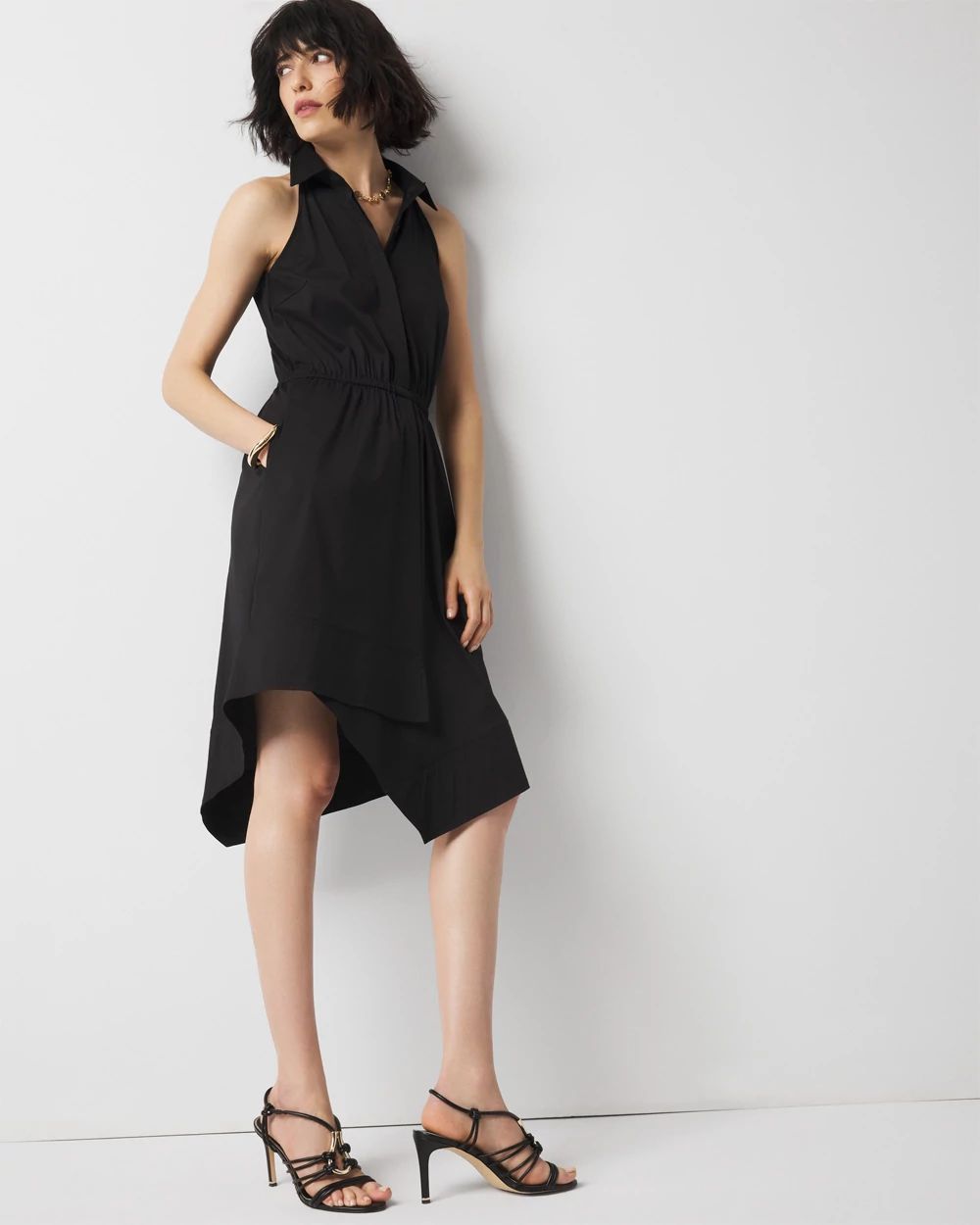 Poplin Halter Shirt Dress