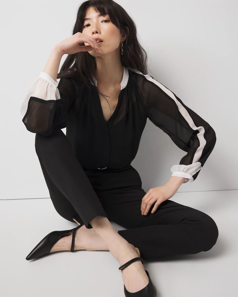 Chiffon Colorblock Blouse