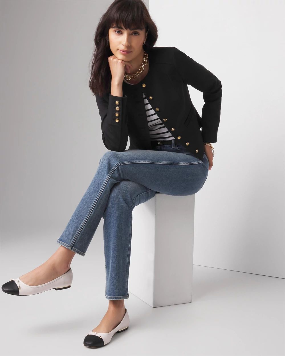 Cropped Luxe Stretch Jacket