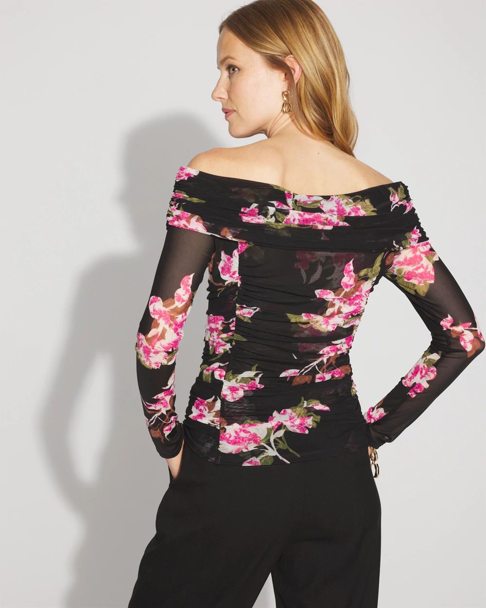 Off-The-Shoulder Mesh Top