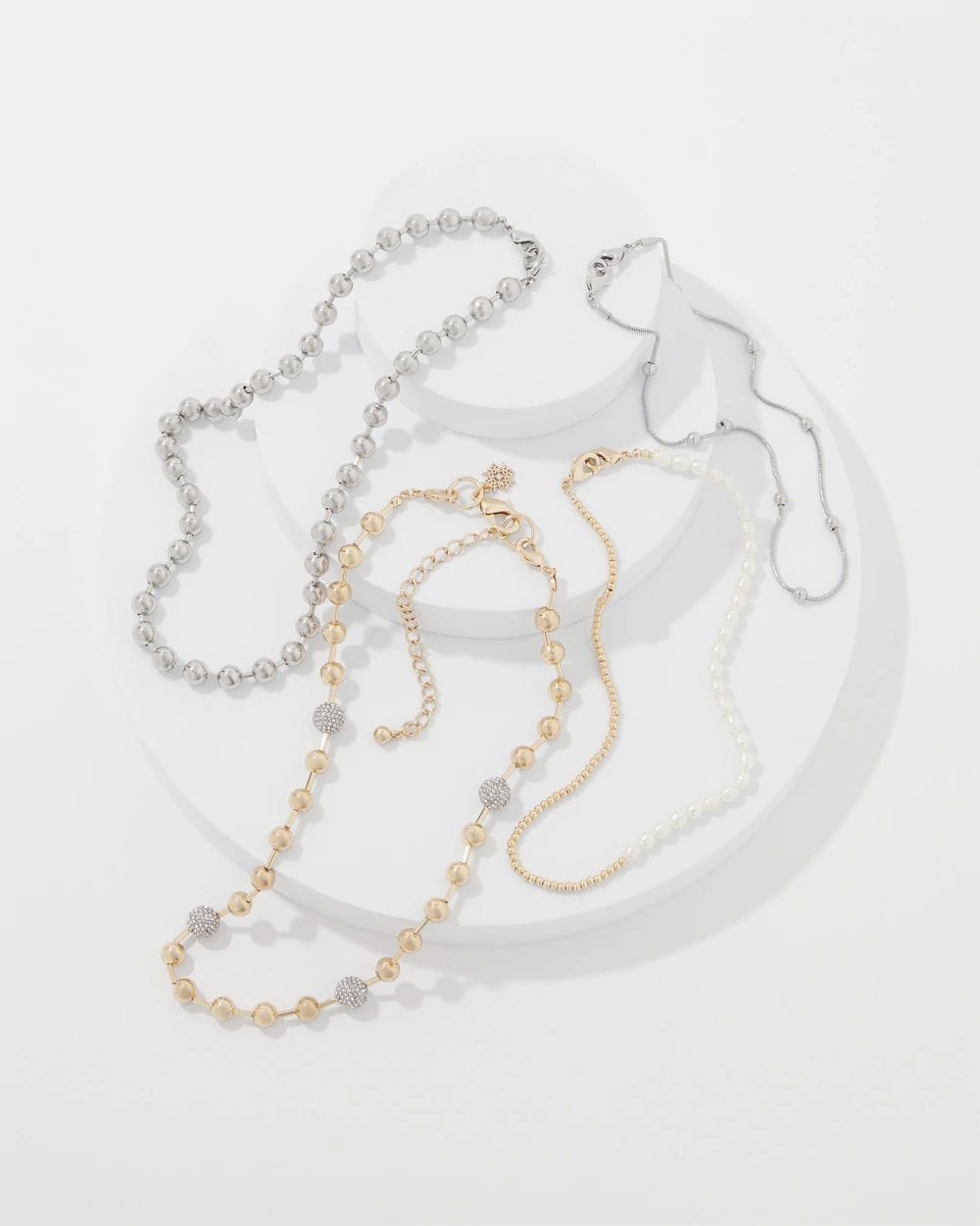 Mixed Metal + Glass Pearl Convertible Necklace
