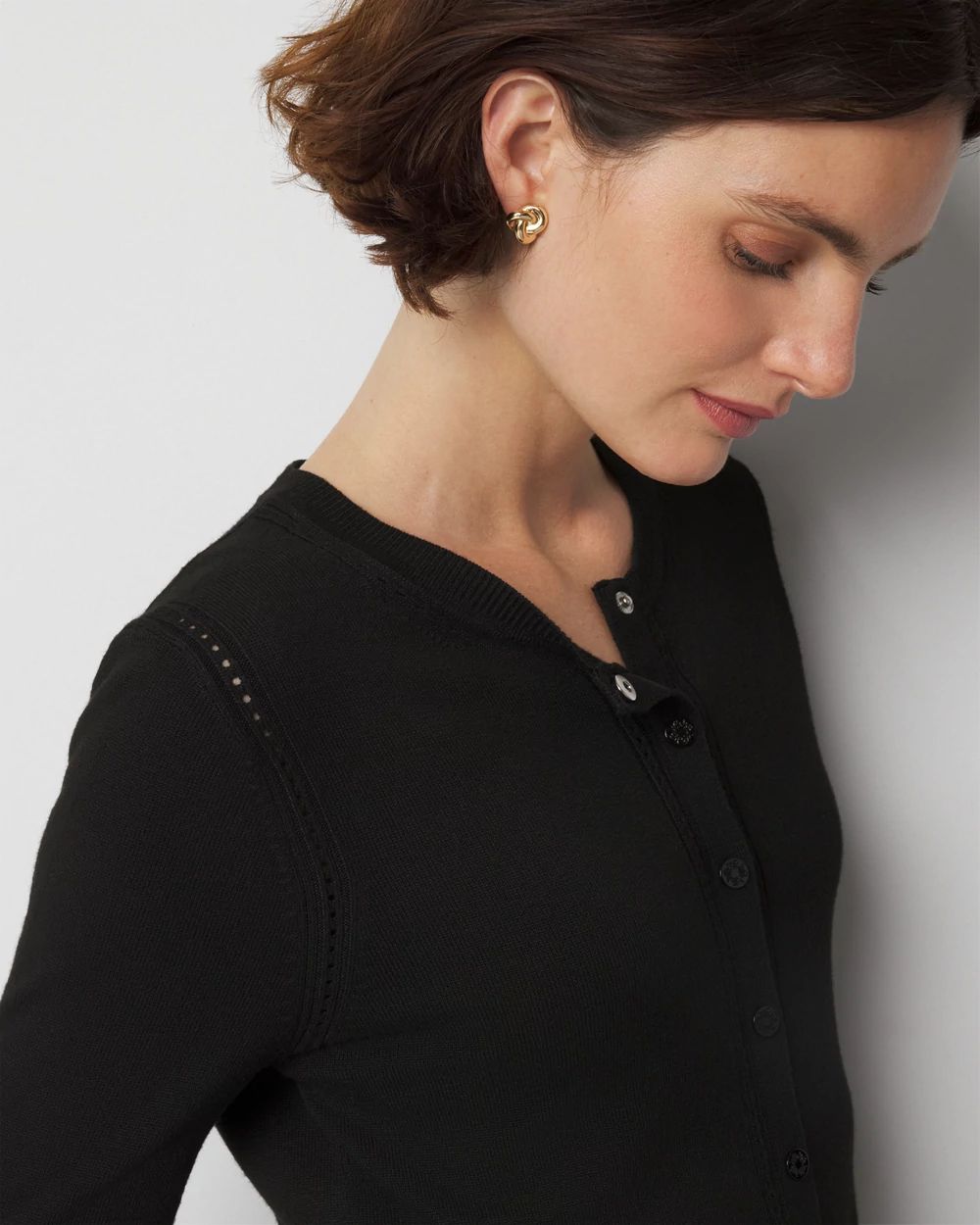 Pointelle Cardigan Sweater