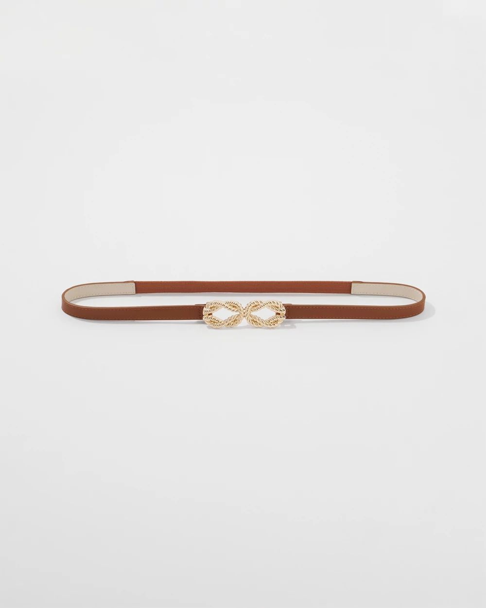 Skinny Belt with Gold Rope Buckle