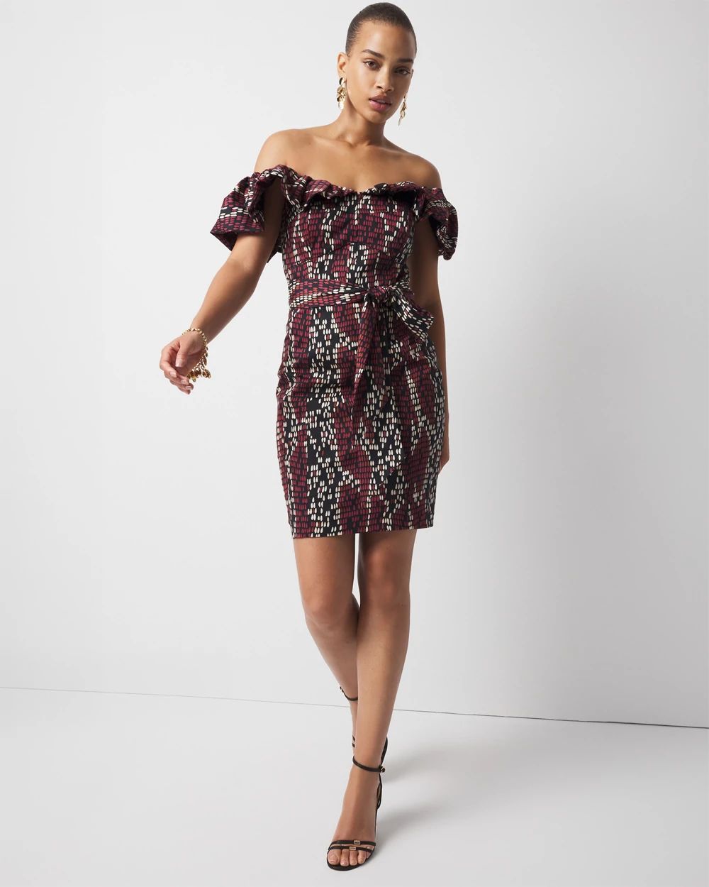 Off-the-Shoulder Poplin Mini Dress