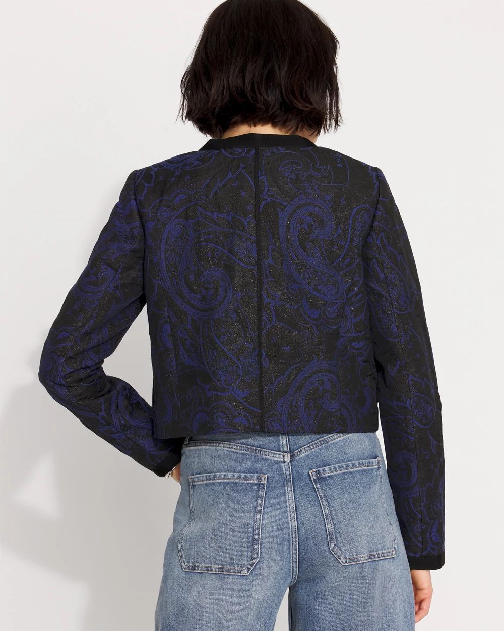 Jacquard Collarless Jacket