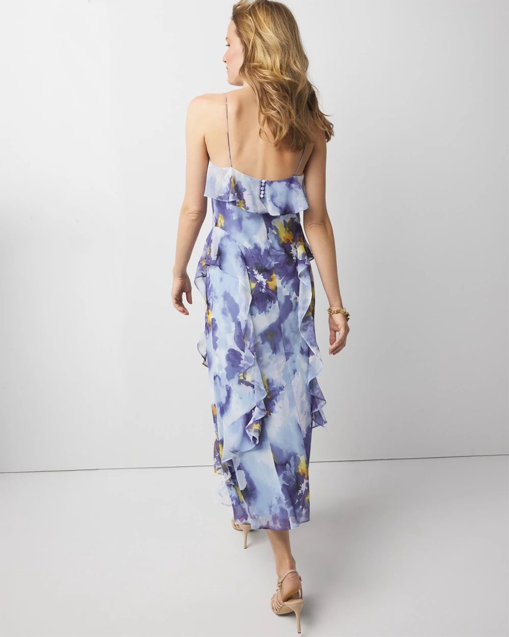 Chiffon Ruffle Slip Dress