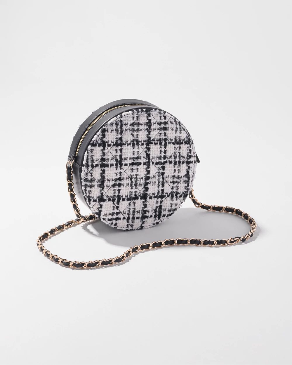 Round Tweed Chain Bag