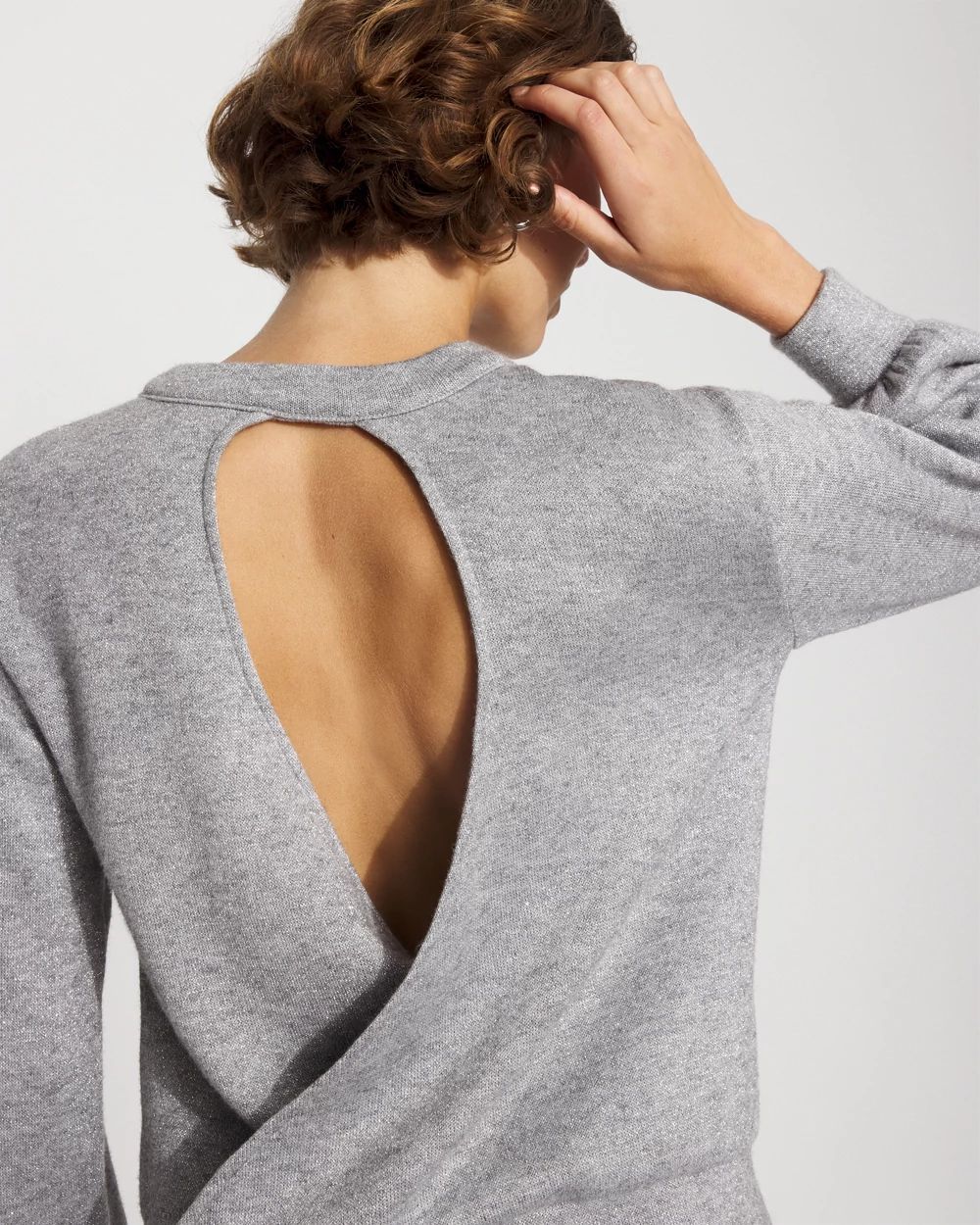 Lurex Puff Sleeve Snit Top