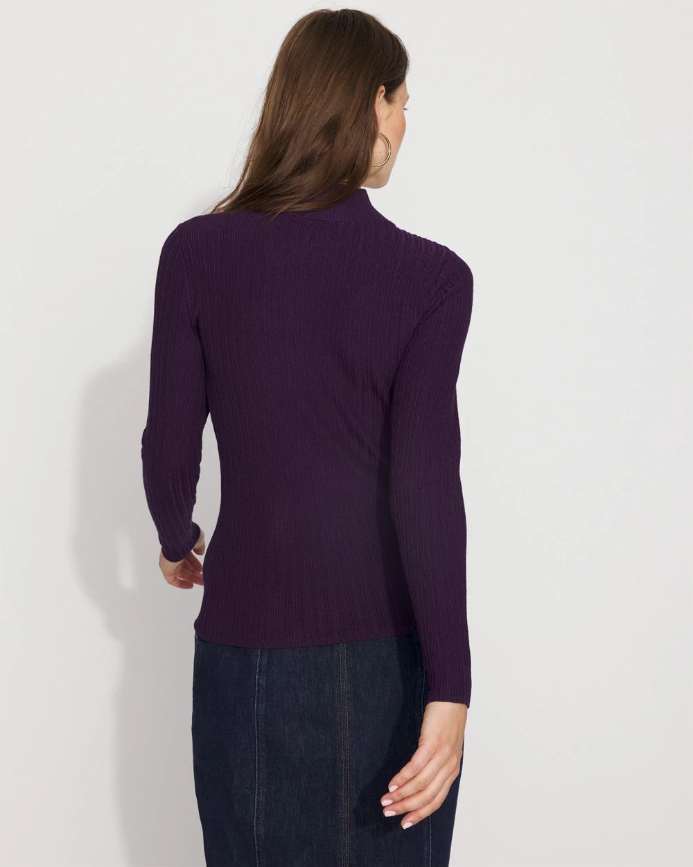 Essential Mock Neck Rib Sweater