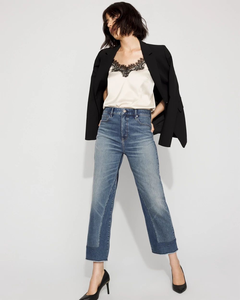 Petite Lace Trimmed Satin Camisole