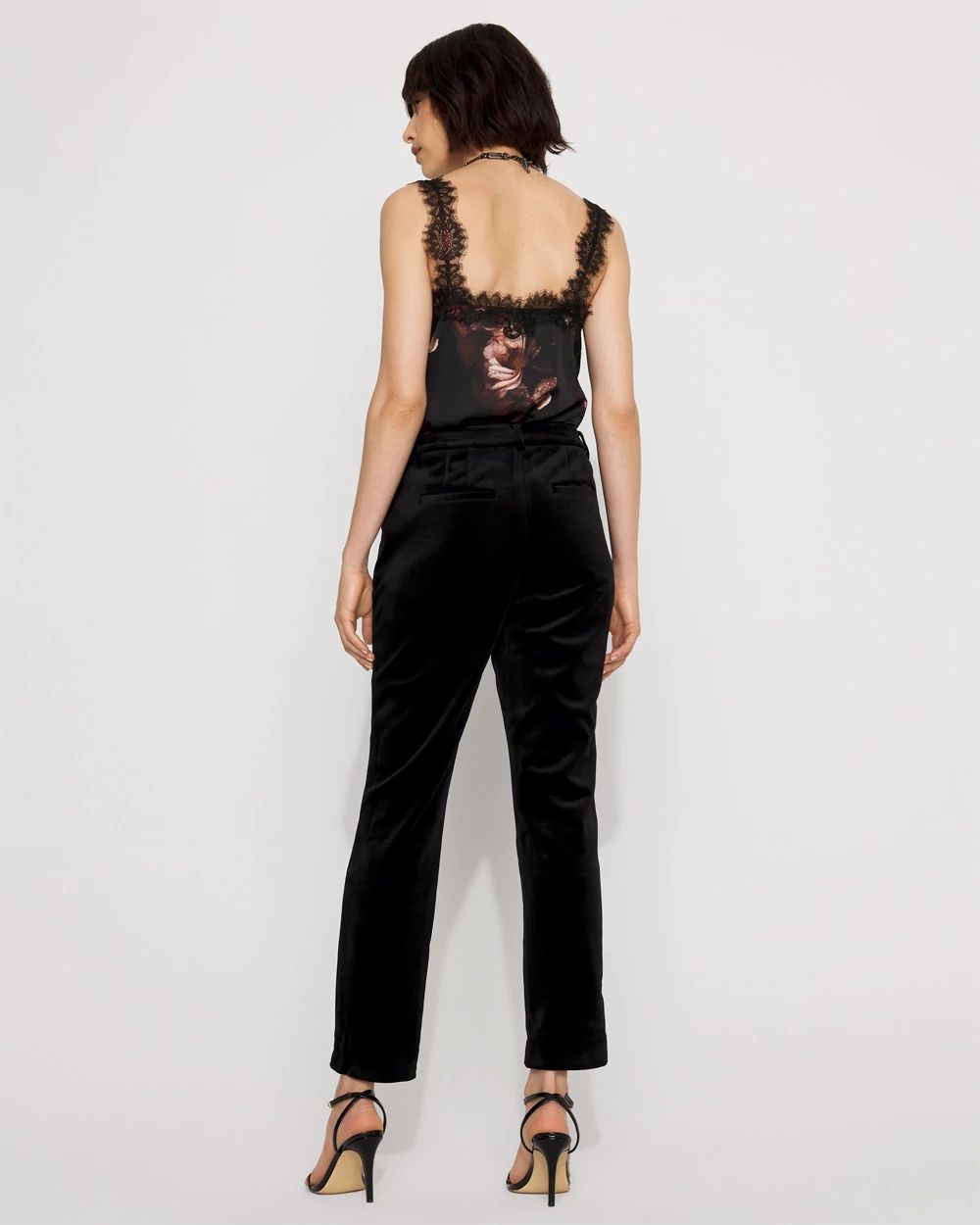 Elle Velvet Slim Ankle Pant
