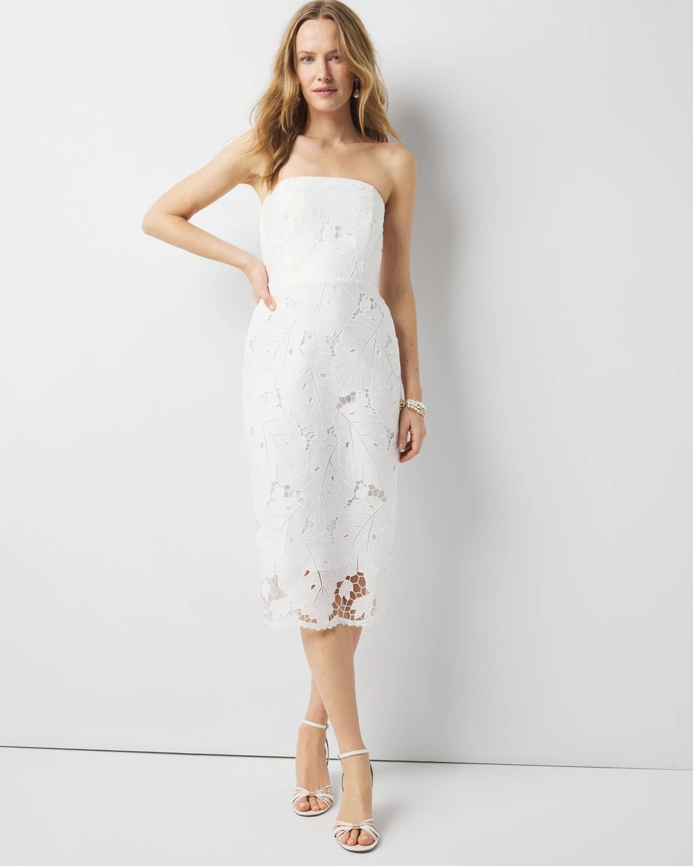 Lace Bustier Midi Dress