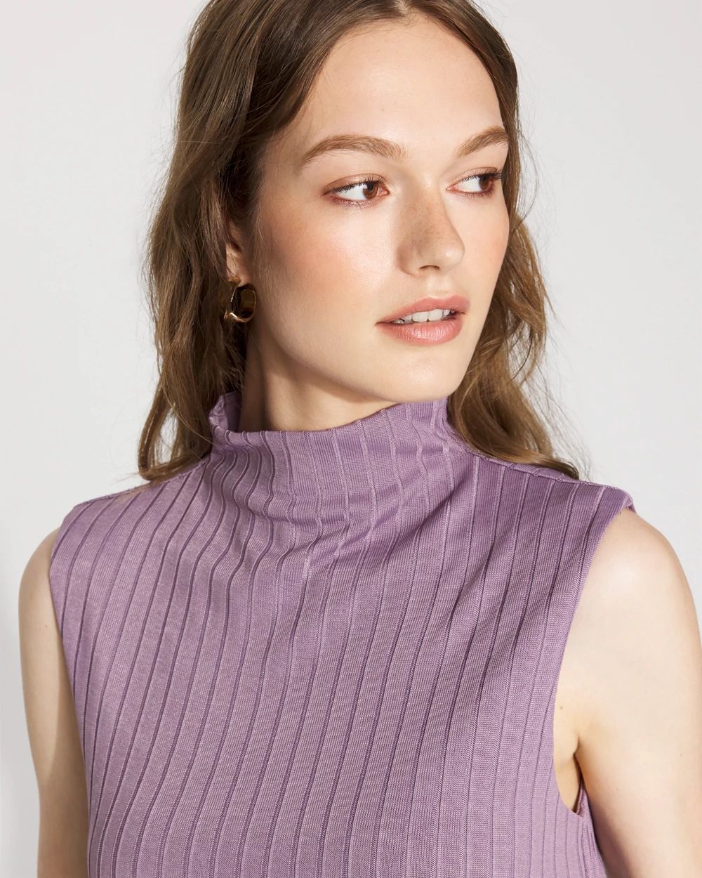 Mock Neck Ribbed Maxi Dress