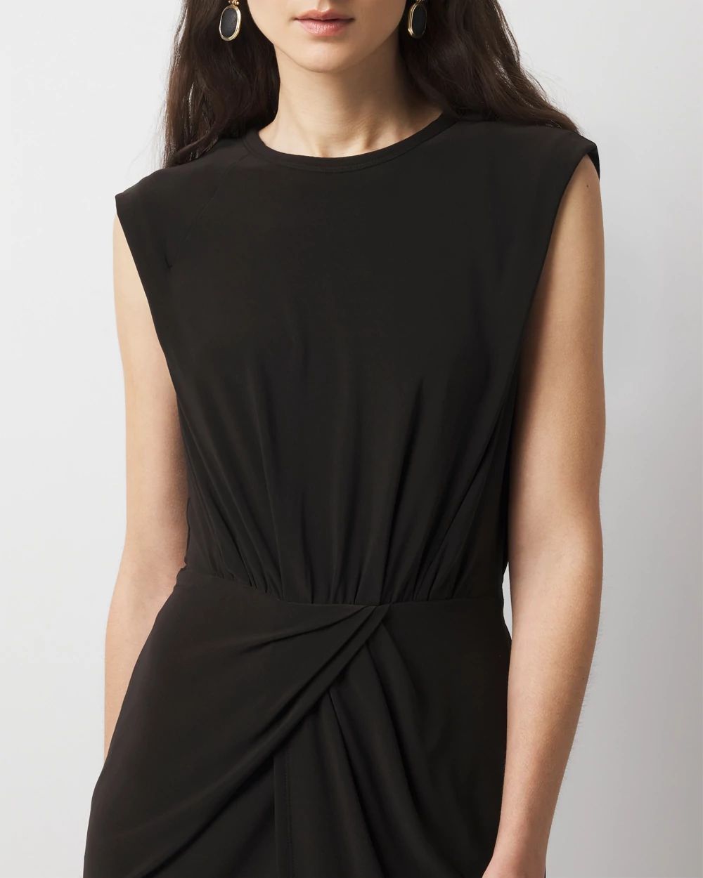 Asymmetric Draped Sheath Dress