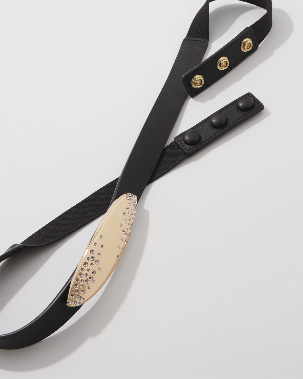 Dusted Pavé Buckle Skinny Belt