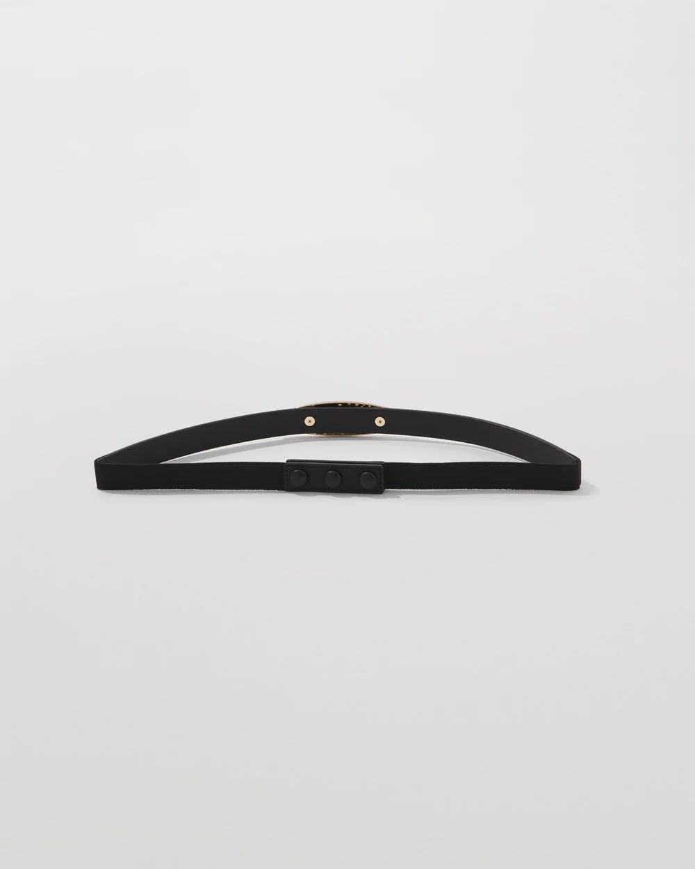 Dusted Pavé Buckle Skinny Belt