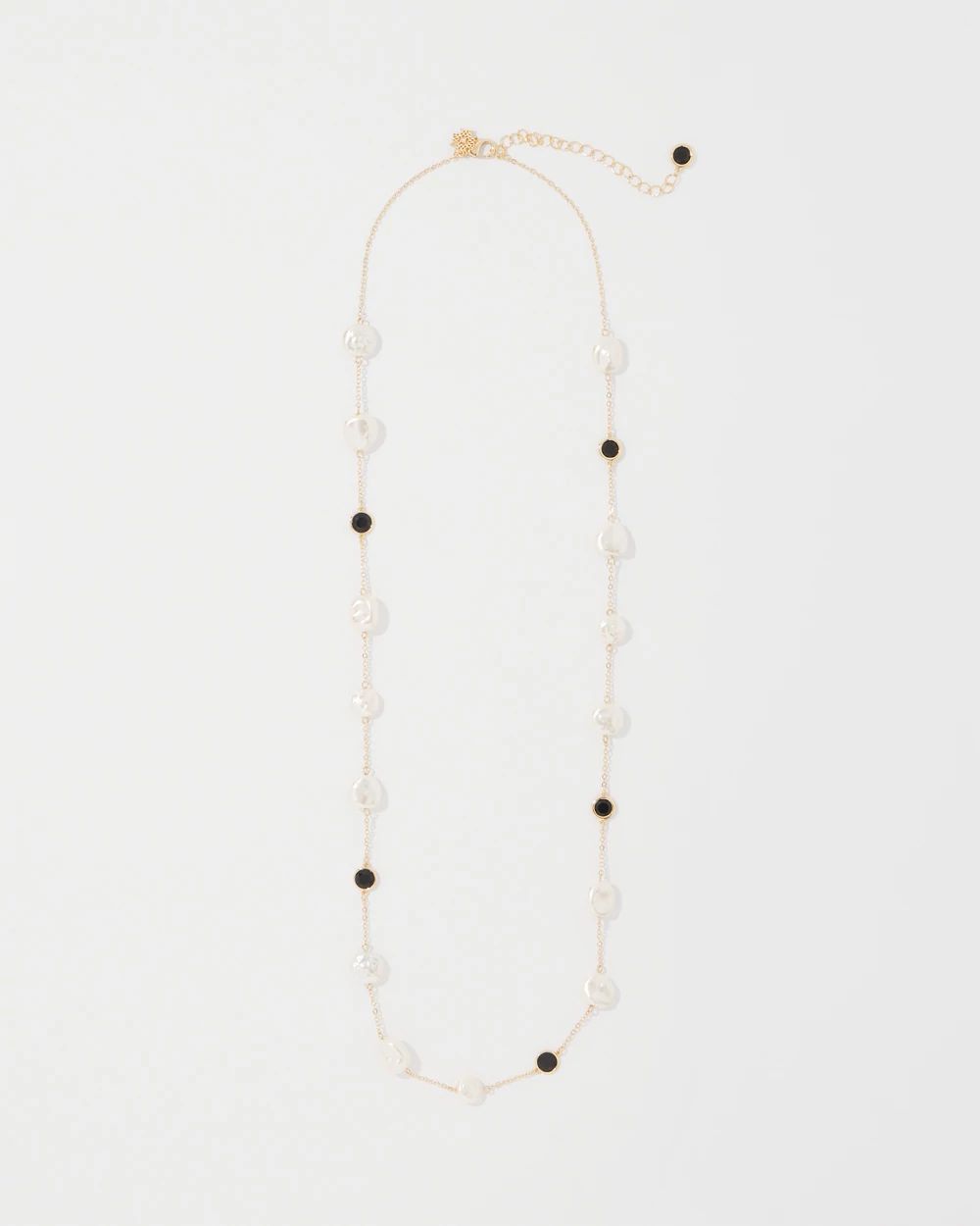 Black + White Single Strand Necklace