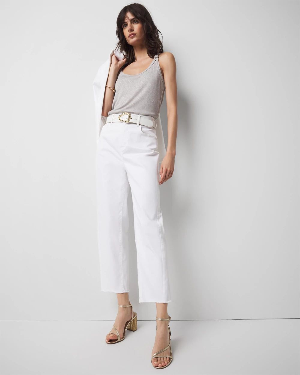 Metallic Knotted Shoulder Tank