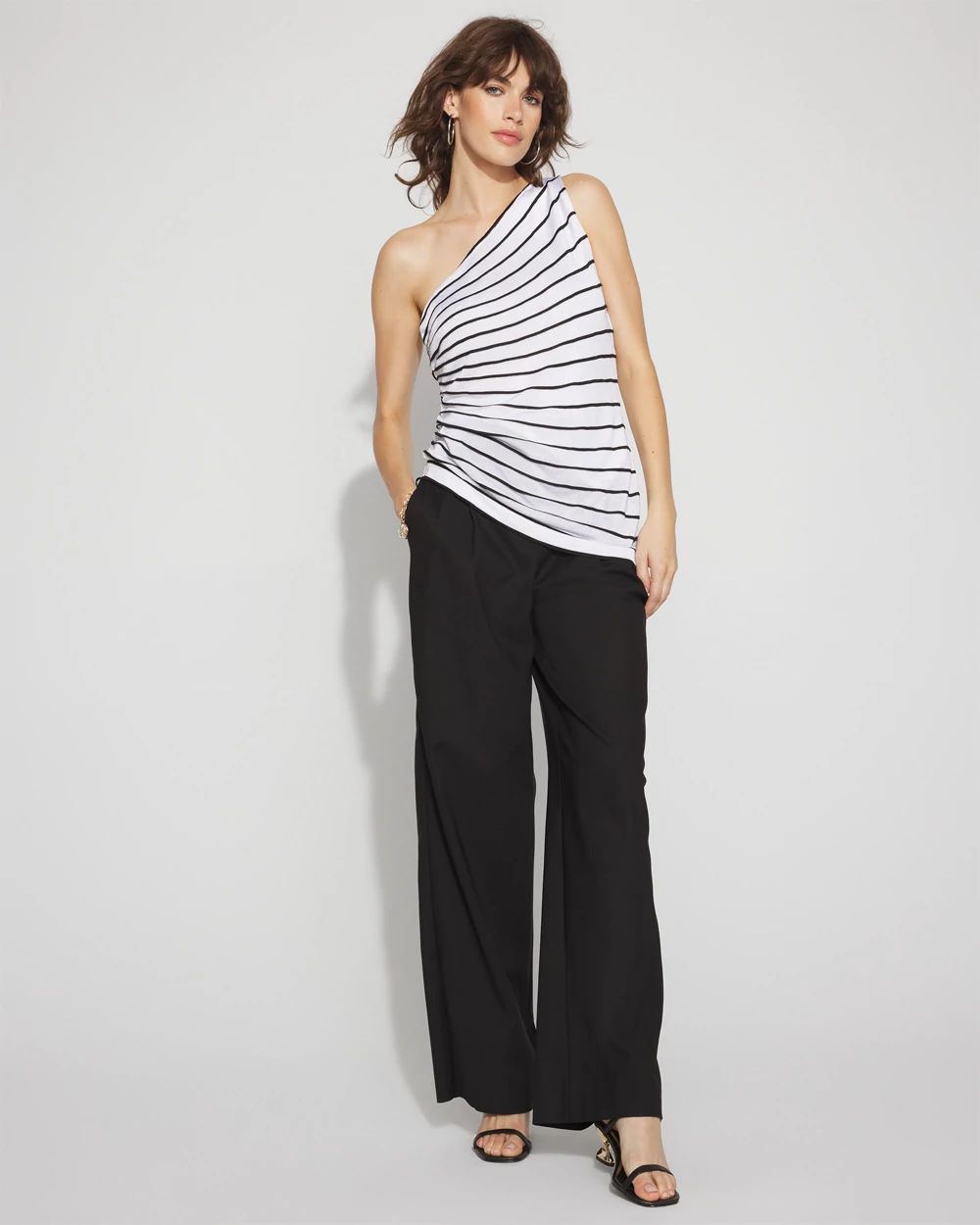 One-Shoulder Asymmetric Ruched Top