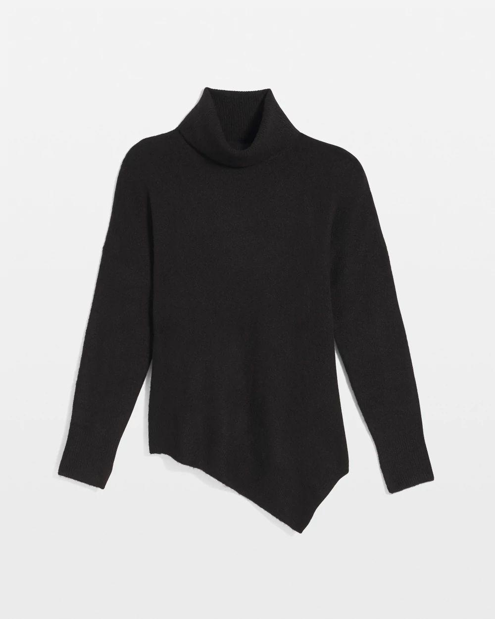 Asymmetrical Hem Turtleneck Sweater