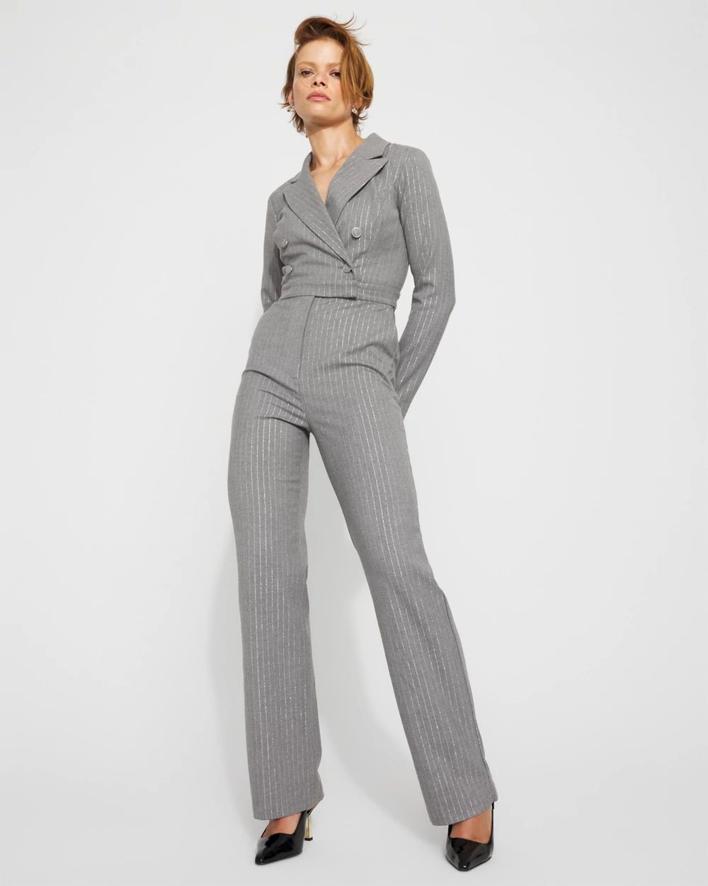 Long Sleeve Double-Breasted Jumpsuit