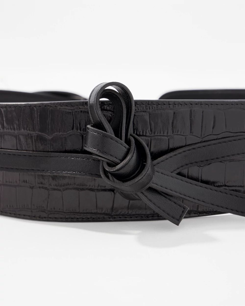 Leather Croc Obi Belt