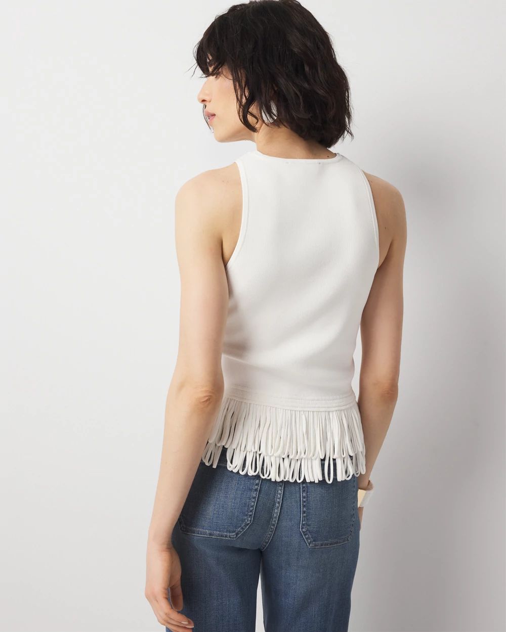 Fringe Hem Sweater Tank