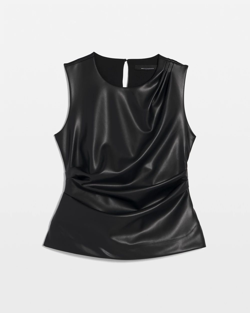 Faux Leather Draped Top