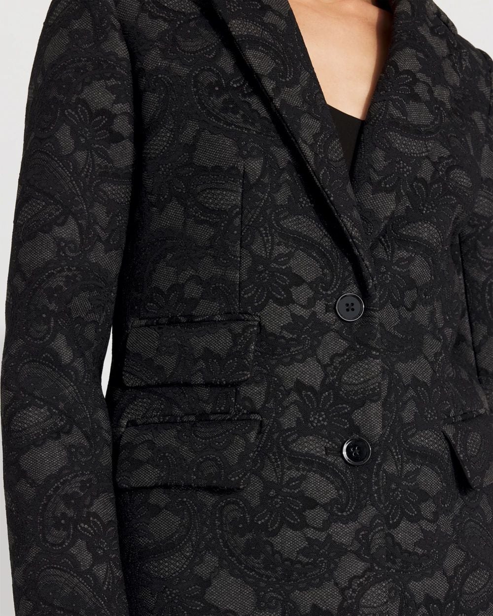 Lace Wool-Blend Melton Coat