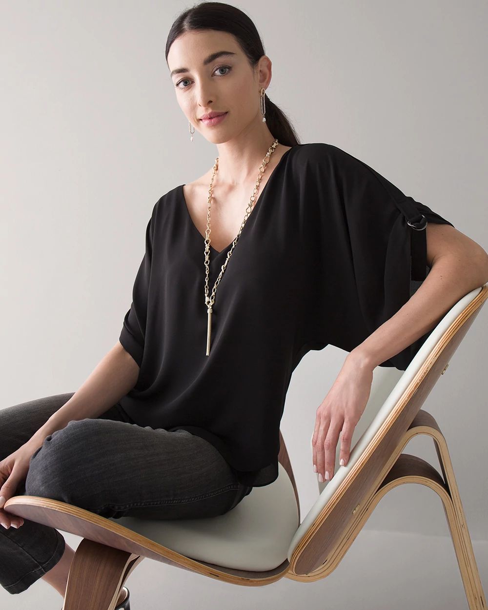 Petite Kimono Sleeve Blouse